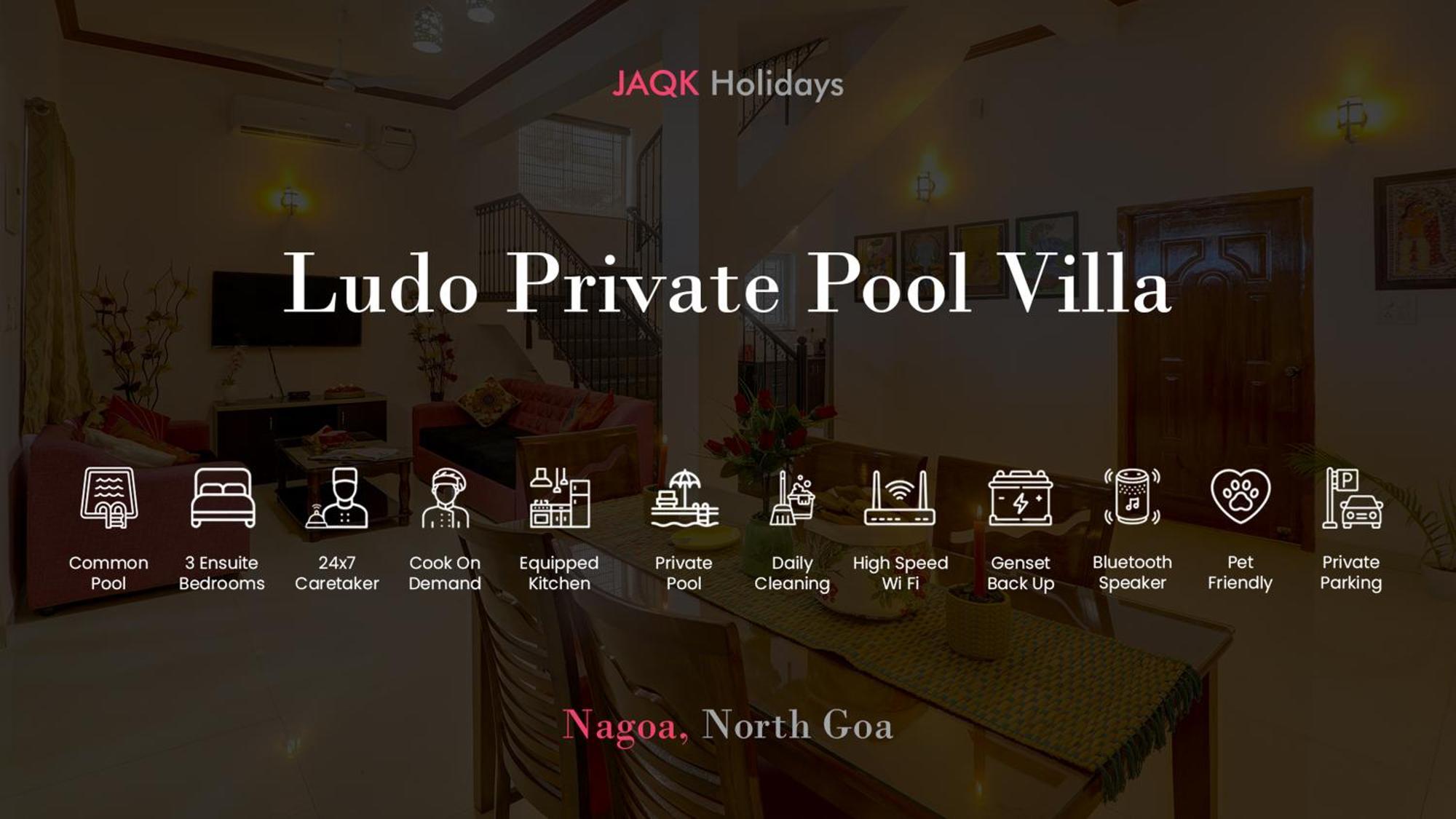 Ludo Private Pool Villa, Wifi-Caretaker-Parking, North Goa Бага Экстерьер фото